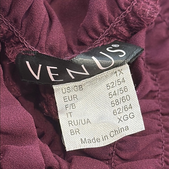 VENUS 1X Modest High Neckline Purple Blouse - Picture 7 of 10